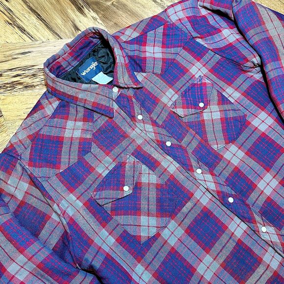 Vintage Wrangler Western Workwear Shacket XL Quilted Flannel Y2K - Picture 2 of 9
